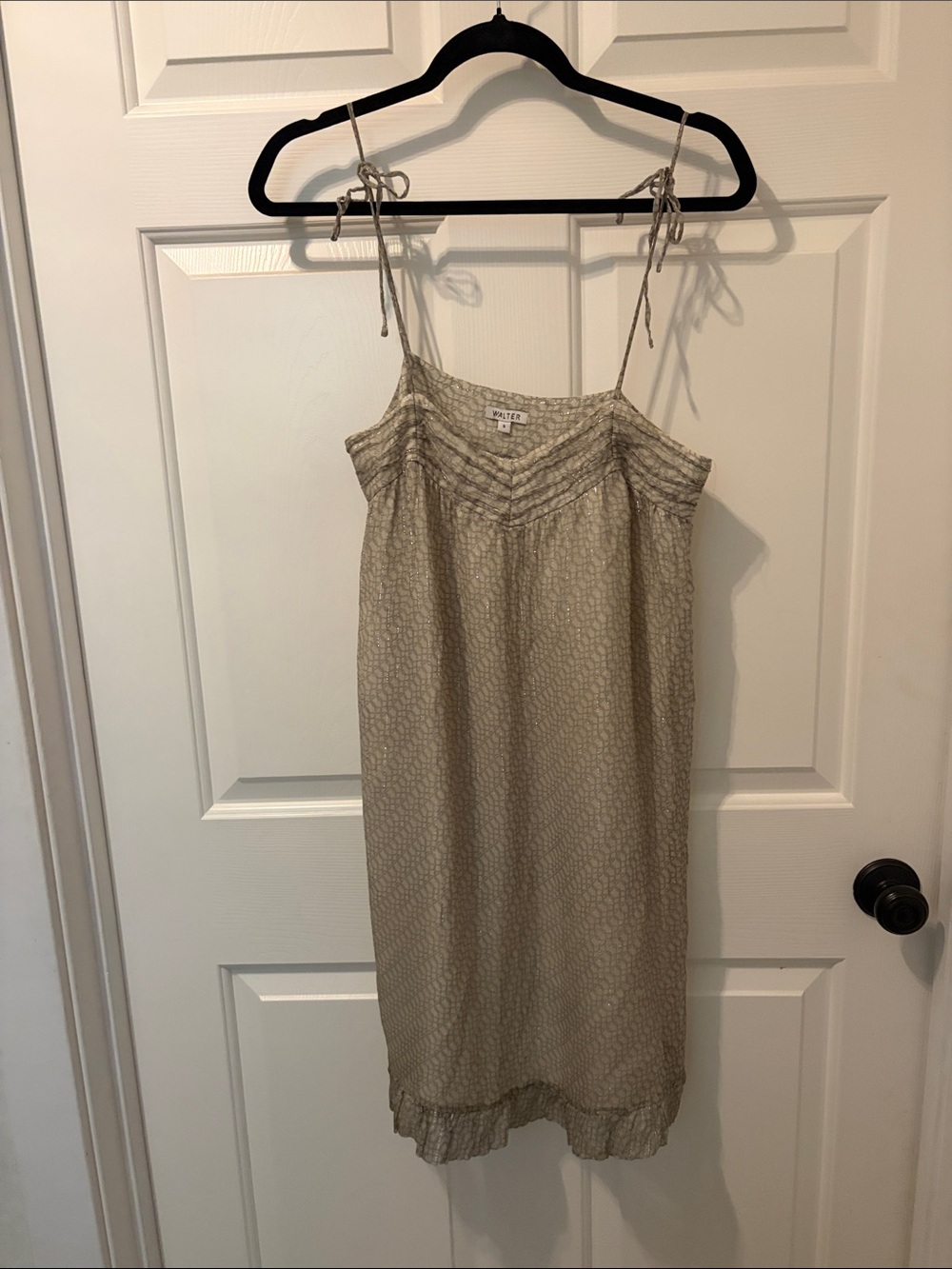 Light Tan Tie-Shoulder Mini Dress